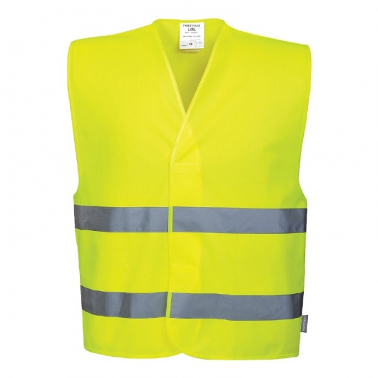Portwest C474 Hi-Vis Yellow Two-Band Vest (Pack of 6)